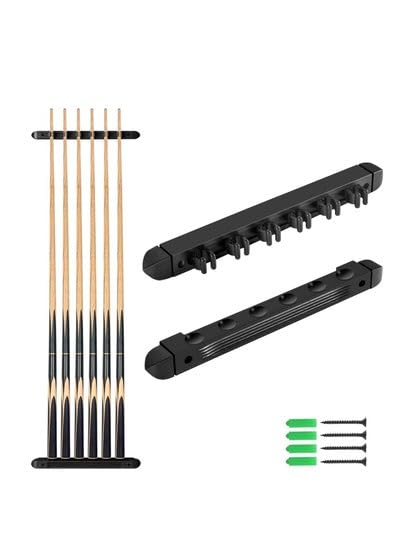RUP Pack of Pool Stick Holders, Wall Mounted Billiard Cue Holder, Wooden Pool Cue Holders with 4 Cues, Billiard Cue Racks Set