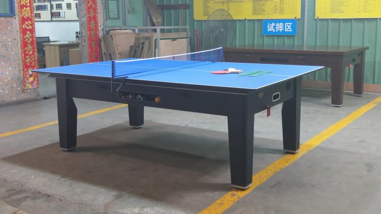 RUP 6-in-1 Multi Game Table, Pool, Air Hockey, Table Tennis, Poker, Roulette, Dining Table, Brown, 213 x 120 x 80 cm