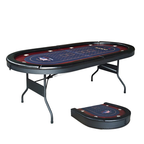 RUP 10-Player 220cm Folding Poker Table with Cup Holders – product view
