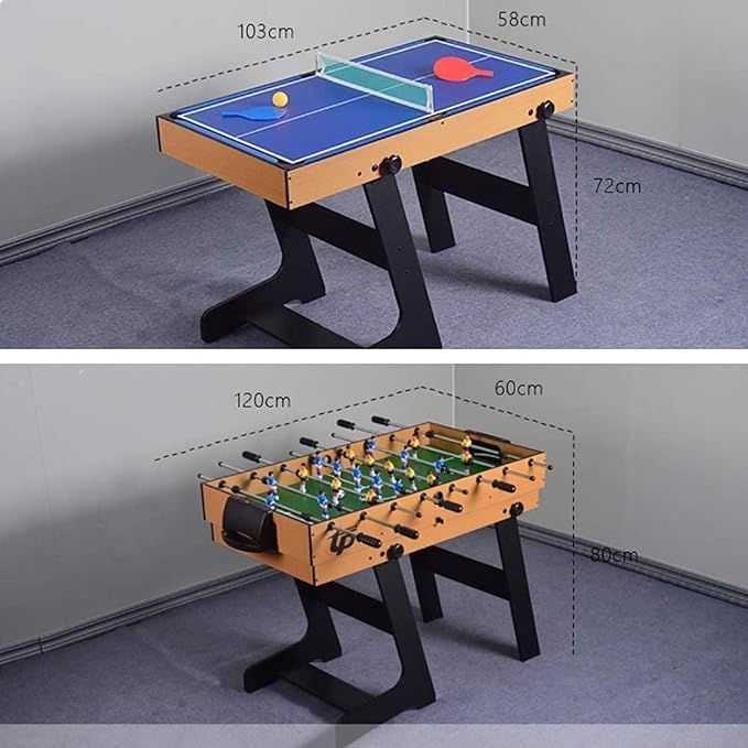 RUP 5 in 1 Multi Game Table, Foosball, Table Tennis, Pool, Bowling, Shuffleboard, Space Saving Vertical Folding Design