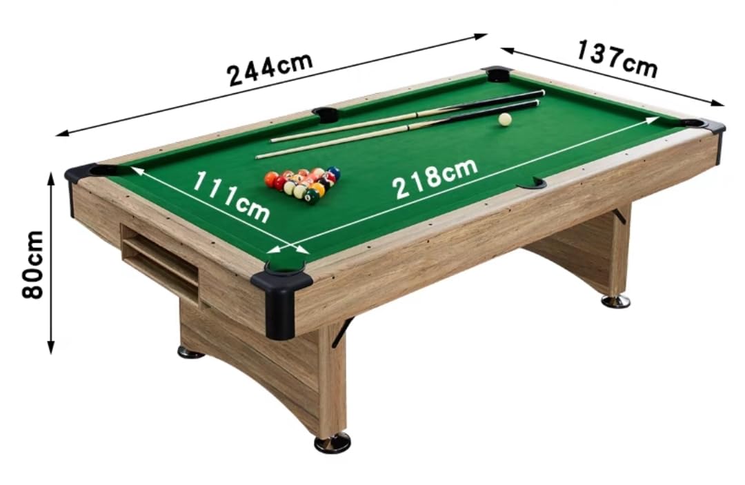 RUP 8ft 3 in 1 Folding Pool/Billards, Table Tennis Multi Game Table (All Set of accesories Included)