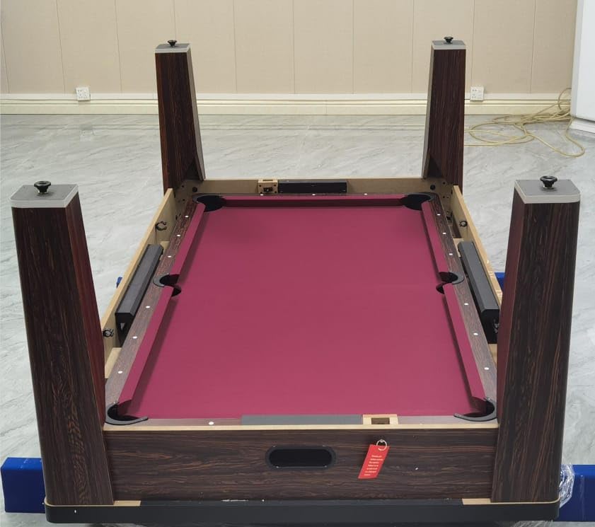 RUP 6-in-1 Multi Game Table, Pool, Air Hockey, Table Tennis, Poker, Roulette, Dining Table, Brown, 213 x 120 x 80 cm