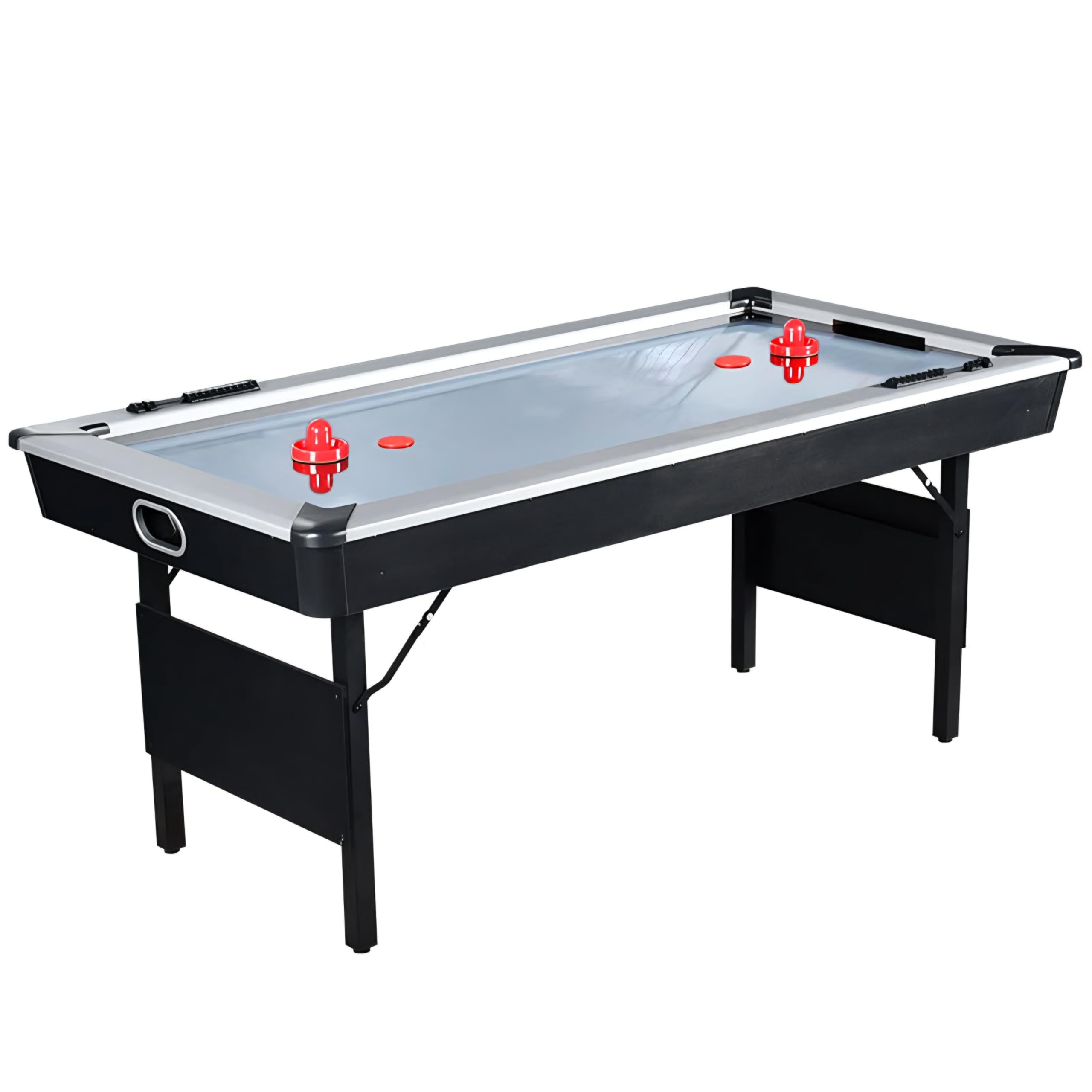 RUP 6ft Foldable Air Hockey Table, Silver, with Accessories – product view