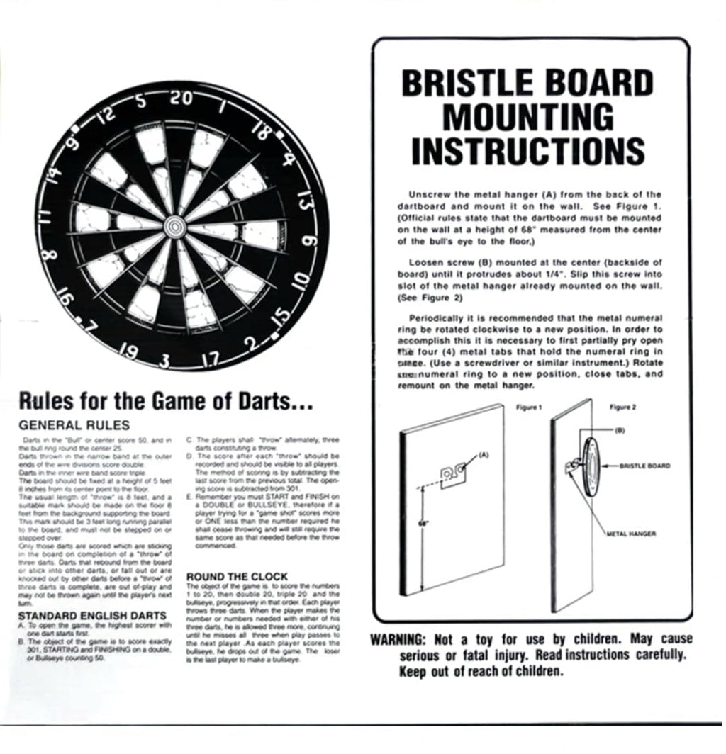 RUP Solid Wood Cabinet Set with 18 Inch African Sisal Dartboard & 6 Metal Darts | Professional Bristle Dart Board | Wall