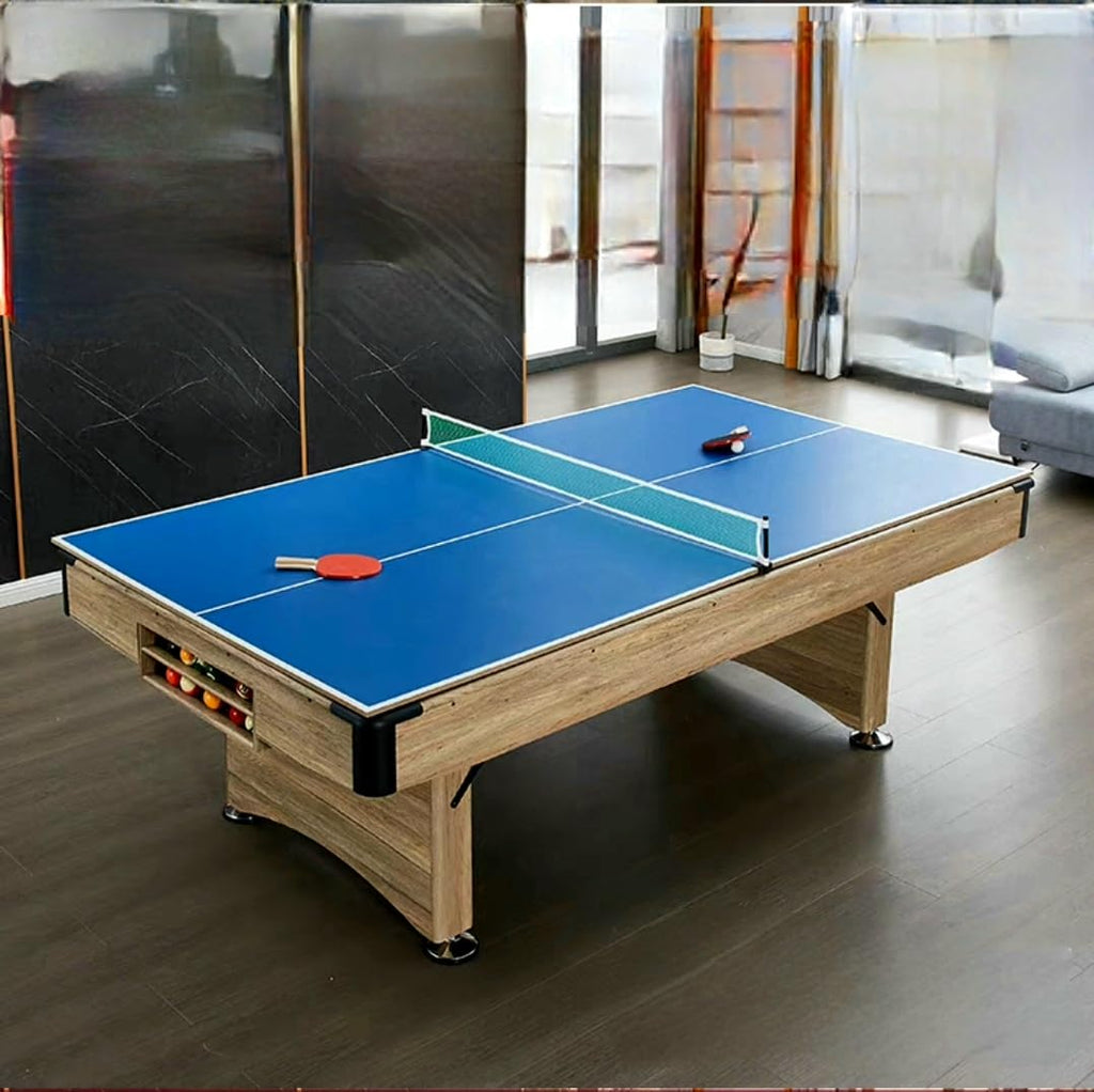 RUP 8ft 3 in 1 Folding Pool/Billards, Table Tennis Multi Game Table (All Set of accesories Included)