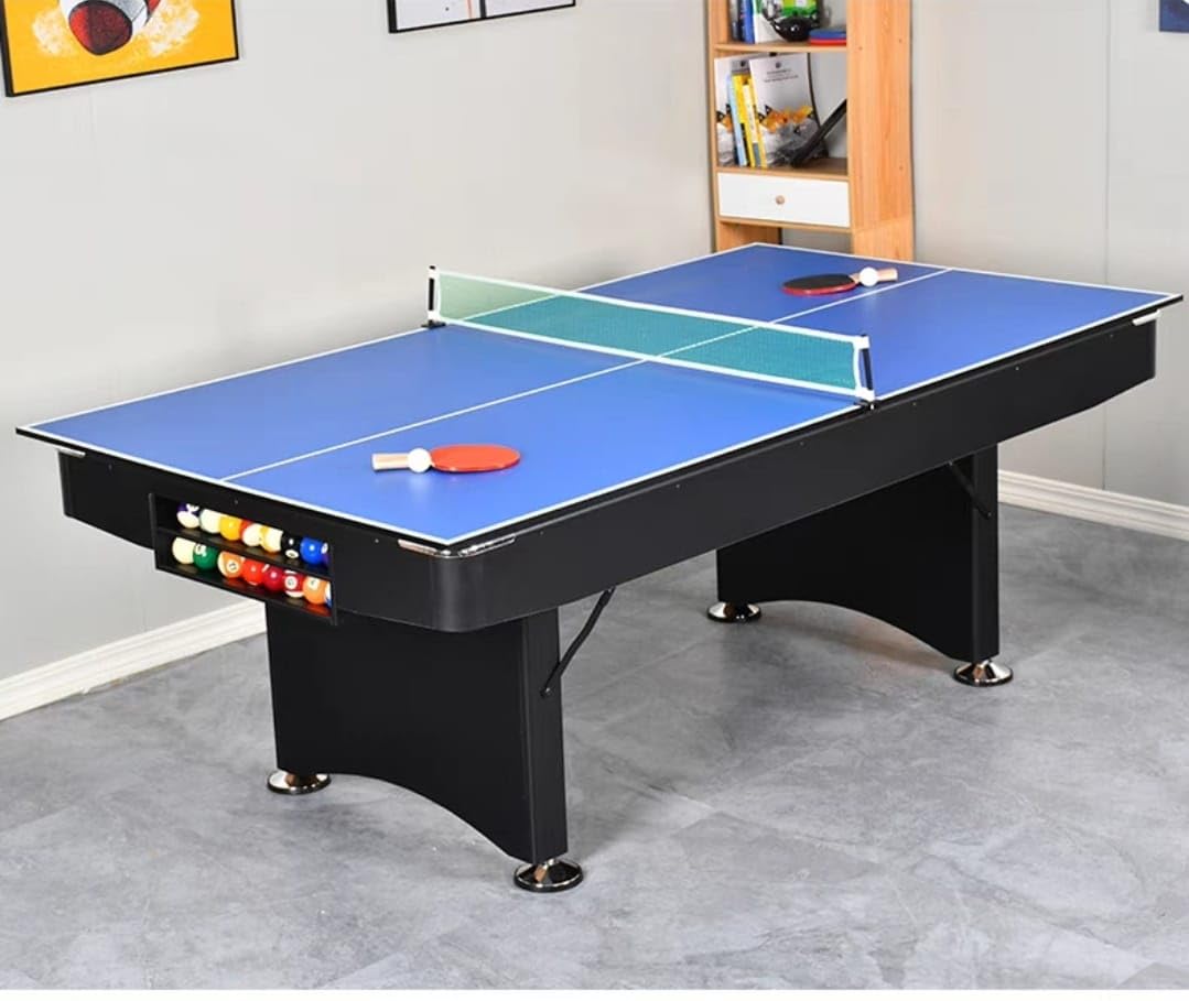 RUP 8ft 3 in 1 Folding Pool/Billards, Table Tennis Multi Game Table (All Set of accesories Included)