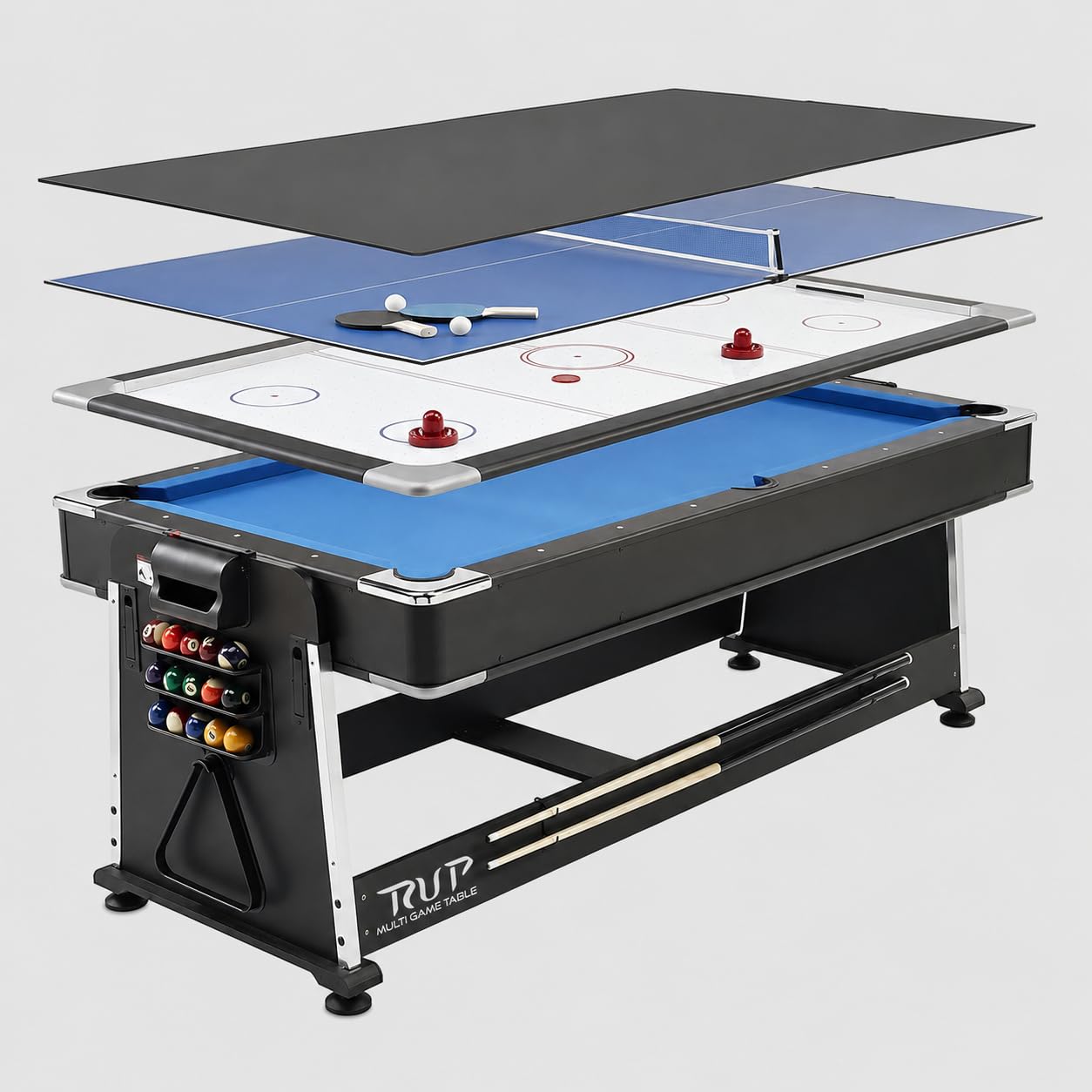 RUP 7ft 4-in-1 Multi Game Table – Pool, Air Hockey, TT & Dining – product view