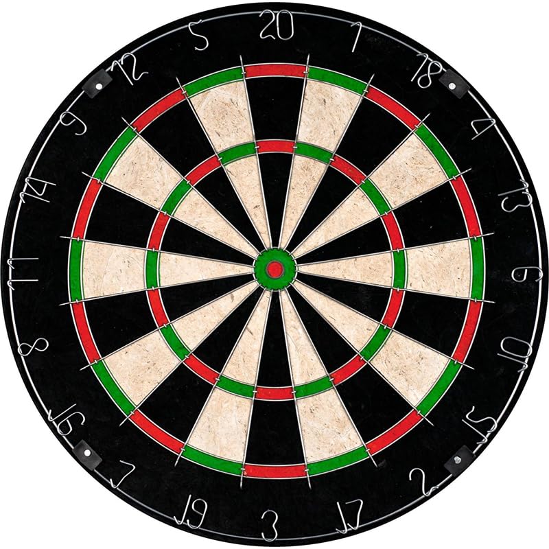 RUP Solid Wood Cabinet Set with 18 Inch African Sisal Dartboard & 6 Metal Darts | Professional Bristle Dart Board | Wall