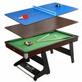 RUP Pro 6ft 3-in-1 Solid Plywood Multi Game Table with Wheels – product view
