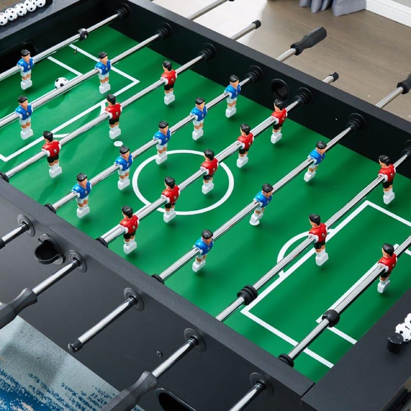 RUP 55inch Foosball Table for Kids and Adults | Soccer Game Table with Cup Holder, Leg Levelers, and Realistic Game Scene