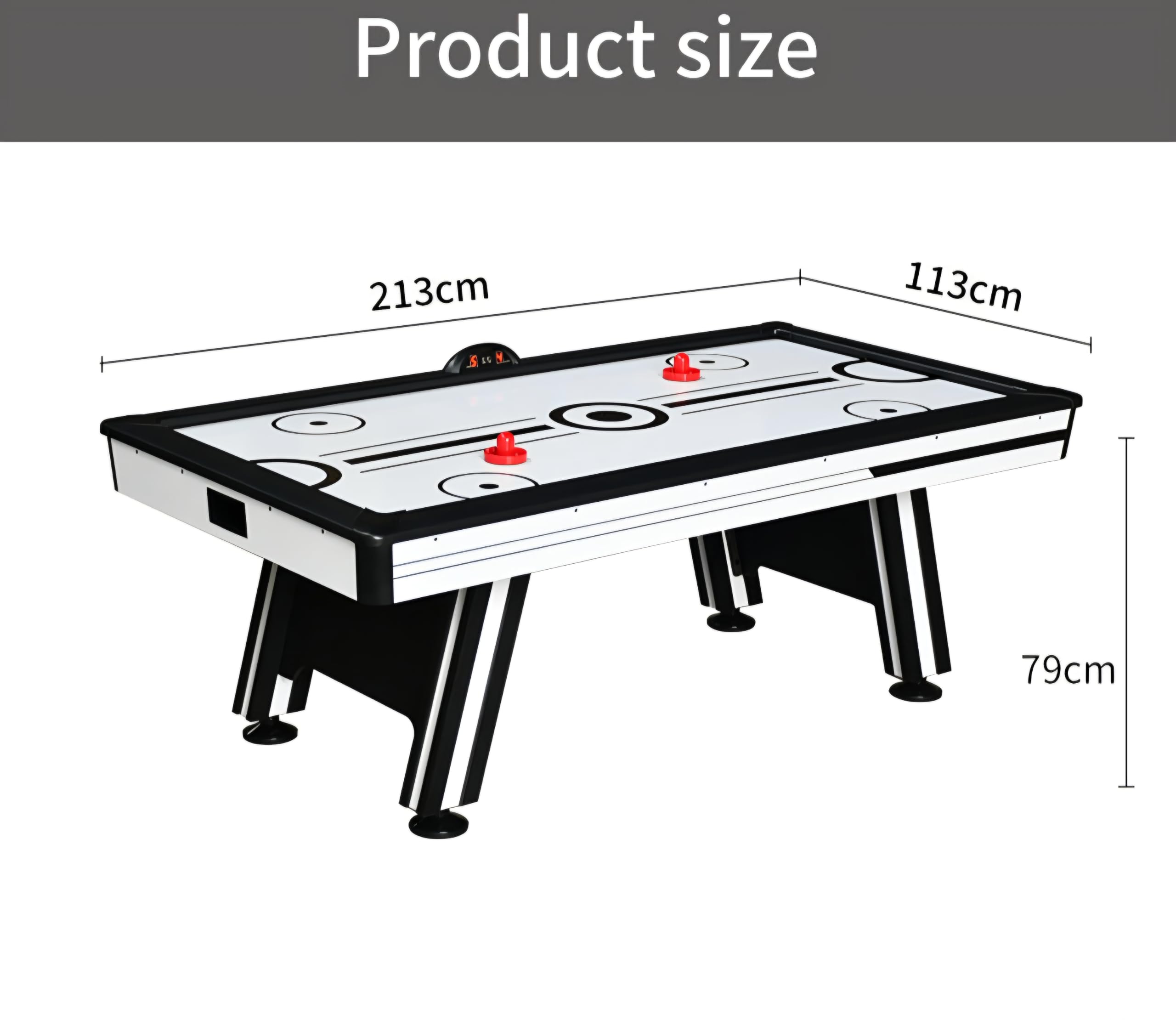 RUP 7ft Air Hockey Table | Electric Air Powered Blower | Digital LED Scoreboard | Professional Indoor Arcade Game | MDF