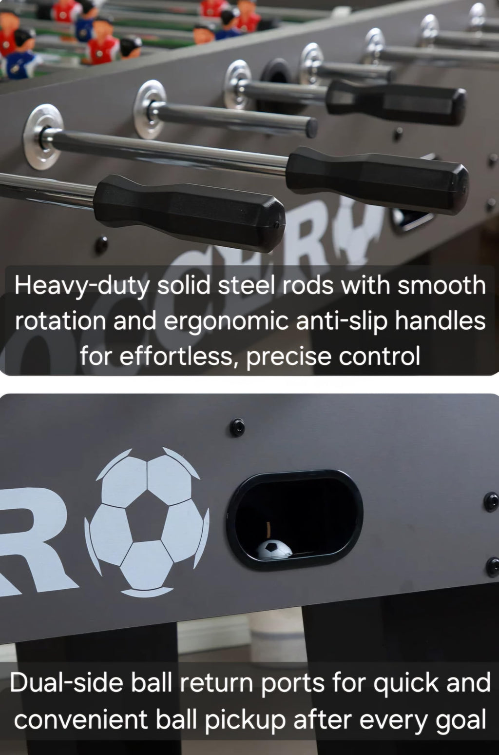 RUP Pro Foosball Table for Adults | Heavy-Duty Solid Plywood Body, Solid Steel Rods | 138 × 76.6 × 87 cm | for Home, Office &
