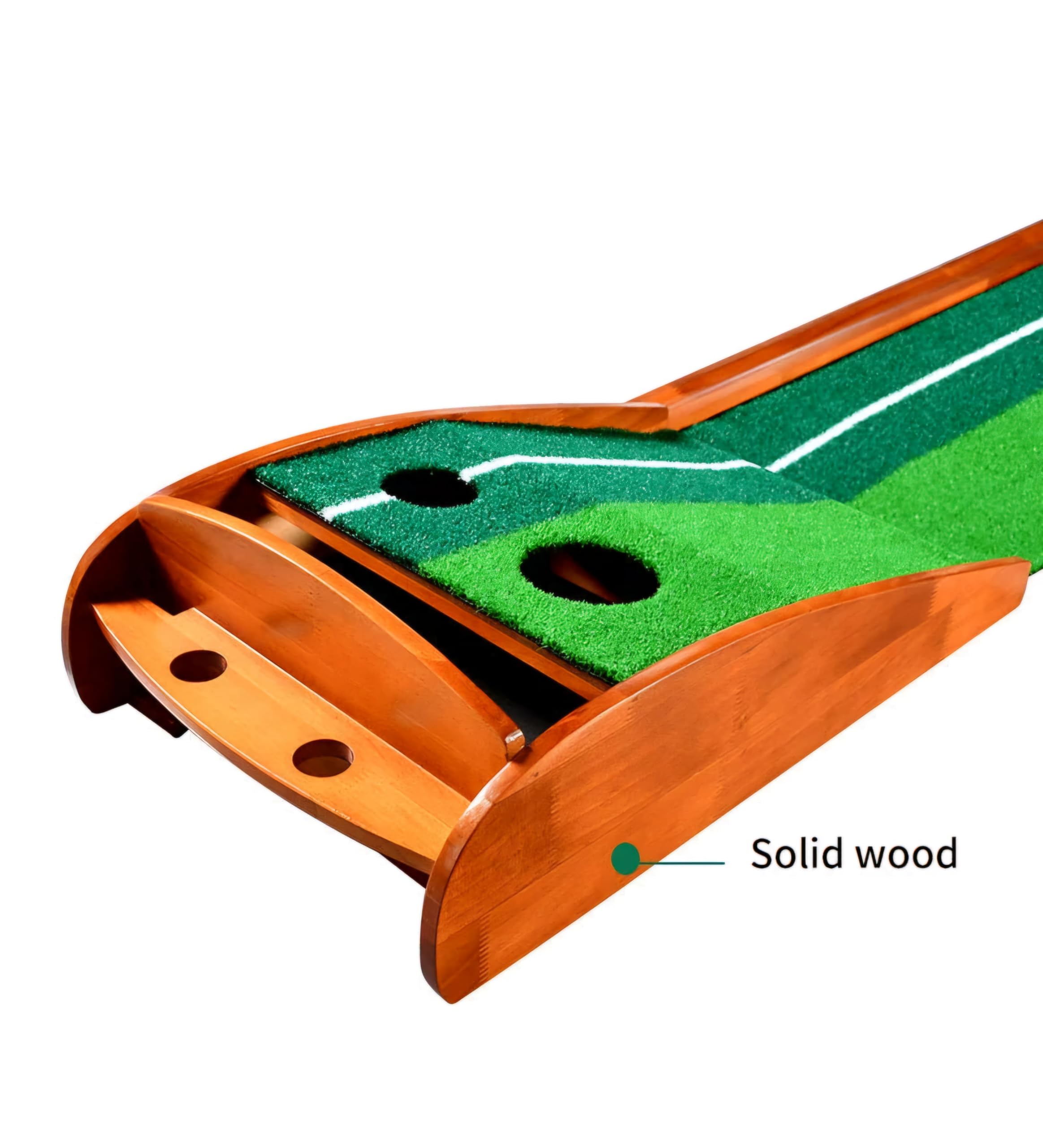 RUP Golf Putting Mat - Indoor Putting Green with Auto Ball Return and 2 Golf Balls for Golf Games & Practicing at Home