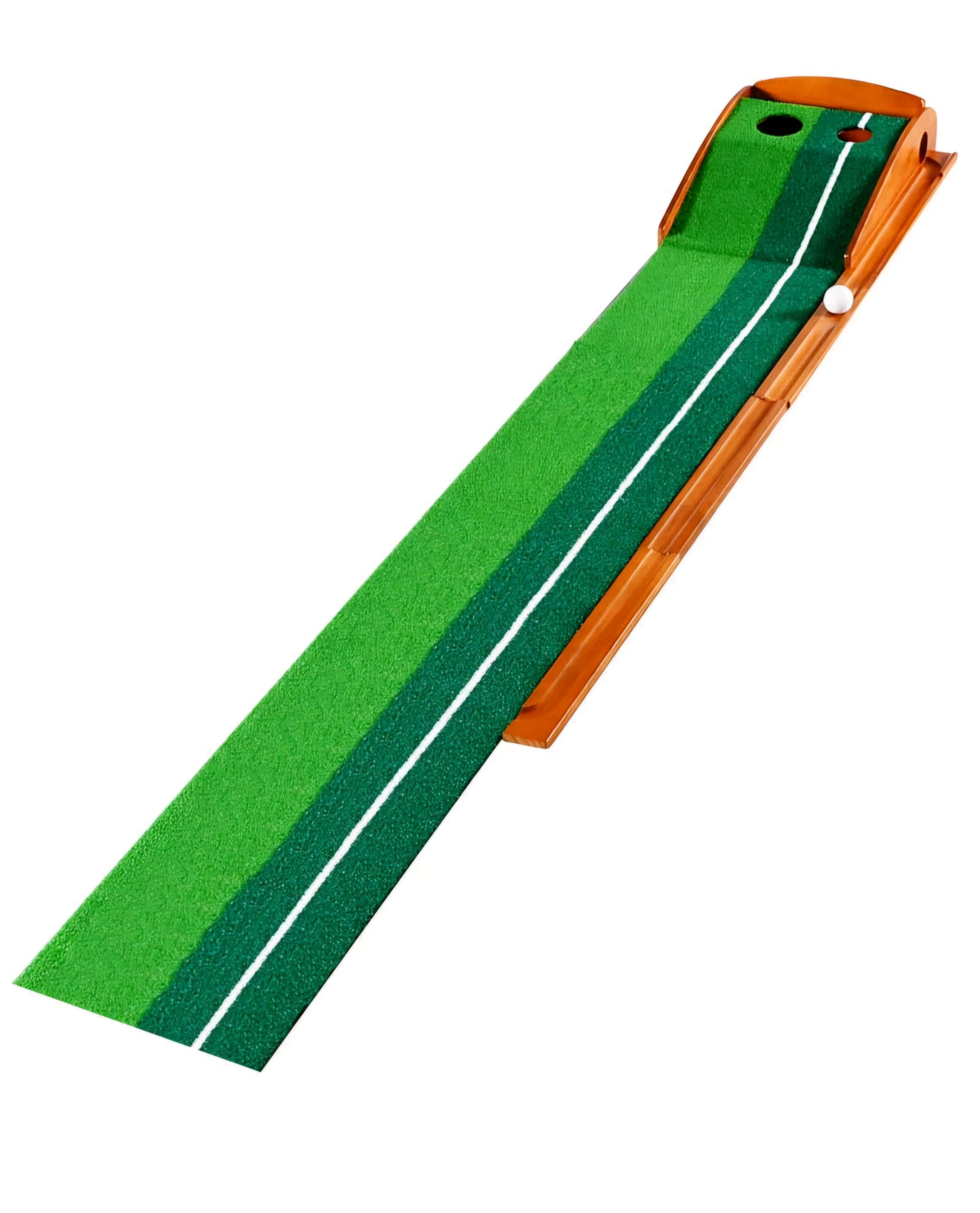 RUP Golf Putting Mat - Indoor Putting Green with Auto Ball Return and 2 Golf Balls for Golf Games & Practicing at Home