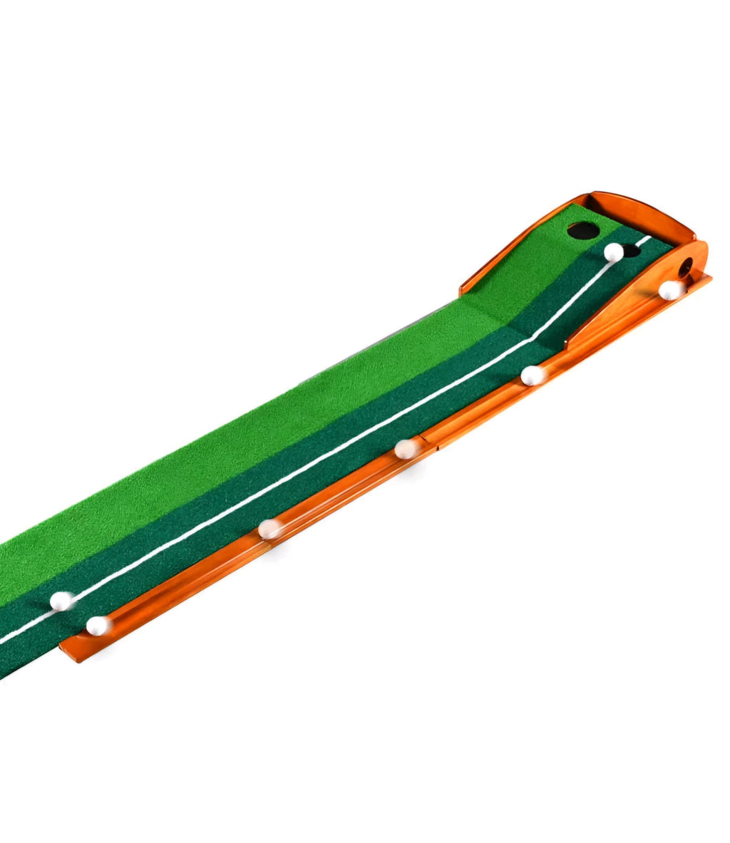 RUP Golf Putting Mat - Indoor Putting Green with Auto Ball Return and 2 Golf Balls for Golf Games & Practicing at Home