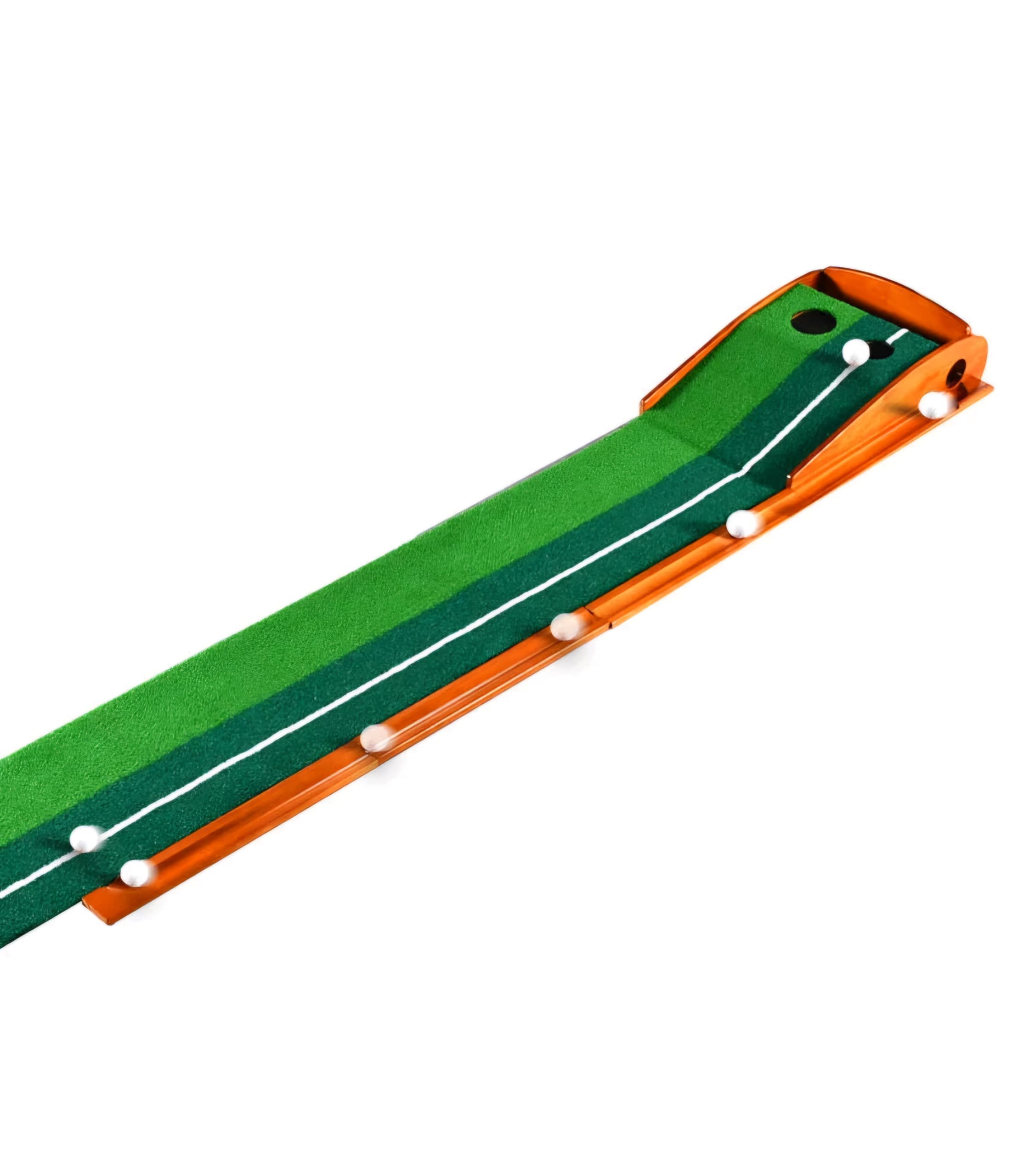 RUP Golf Putting Mat - Indoor Putting Green with Auto Ball Return and 2 Golf Balls for Golf Games & Practicing at Home