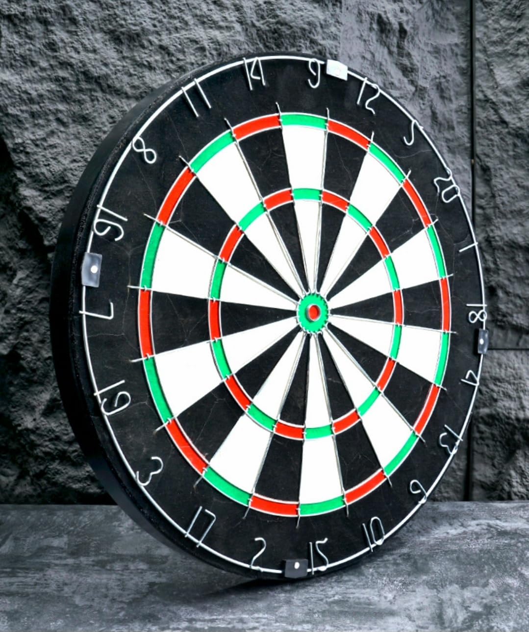 RUP Solid Wood Cabinet Set with 18 Inch African Sisal Dartboard & 6 Metal Darts | Professional Bristle Dart Board | Wall
