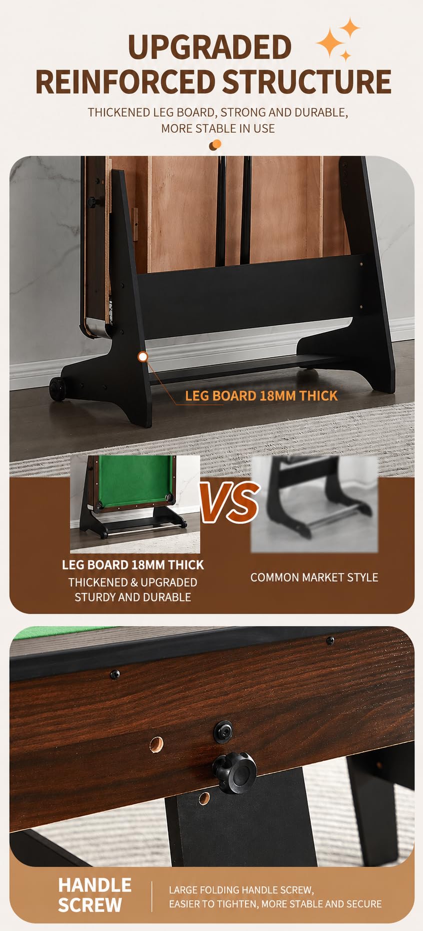 RUP Pro 6ft 3-in-1 Multi Game Table | Pool Table, Table Tennis & Dining/Conference Table | Solid Plywood Construction