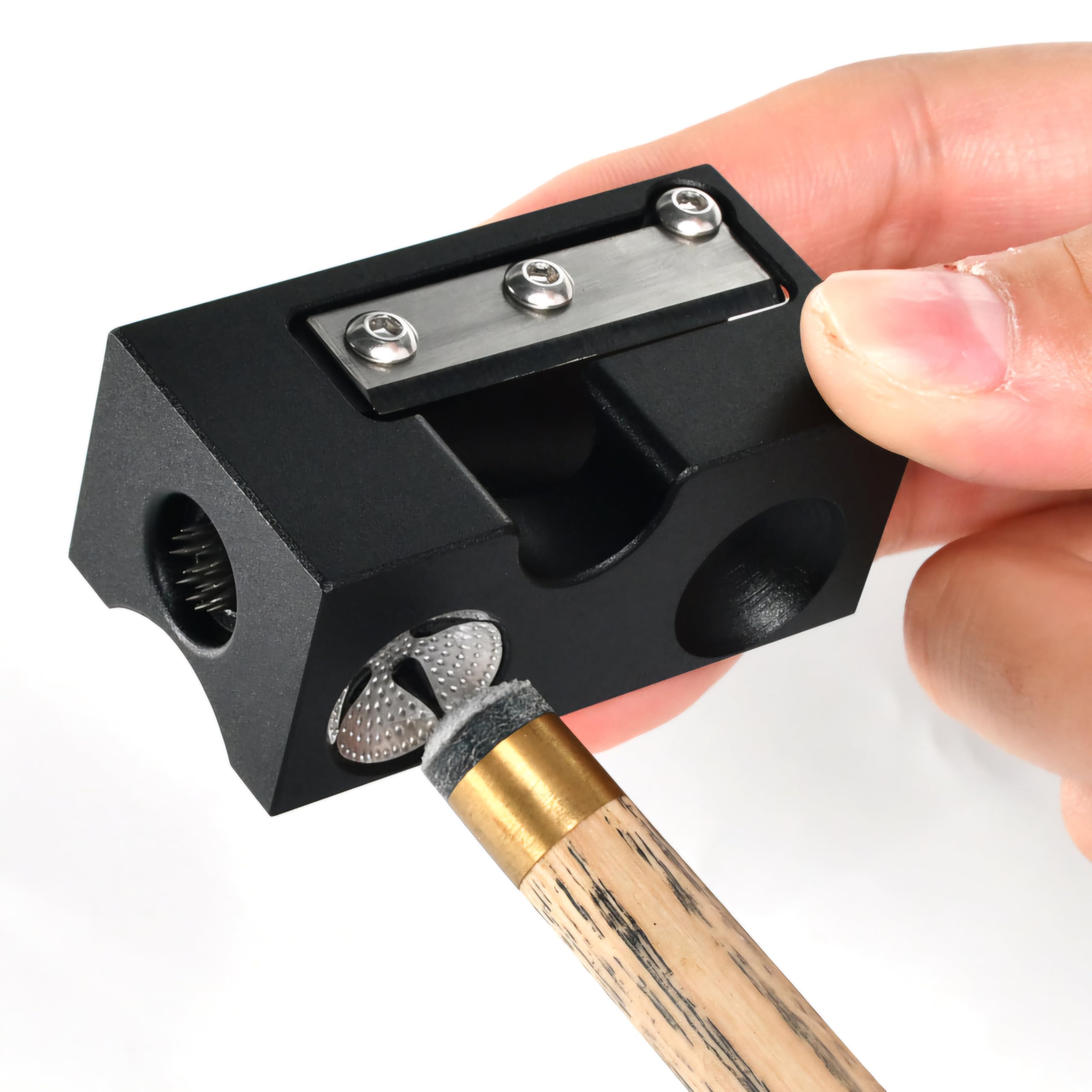 RUP 8-in-1 Pool Cue Tip Tool, Professional Shaper and Maintenance Kit, Black Aluminium Alloy, 5.5 x 2.5 x 3 cm