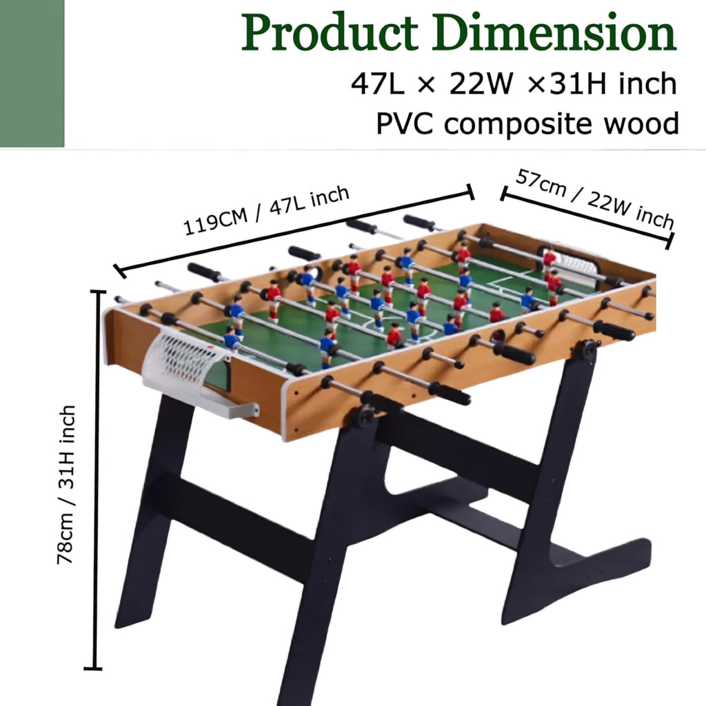 RUP 4ft Foosball Table Game Soccer for Adults, Family & Kids, Vertical Folding & Space Saving Design