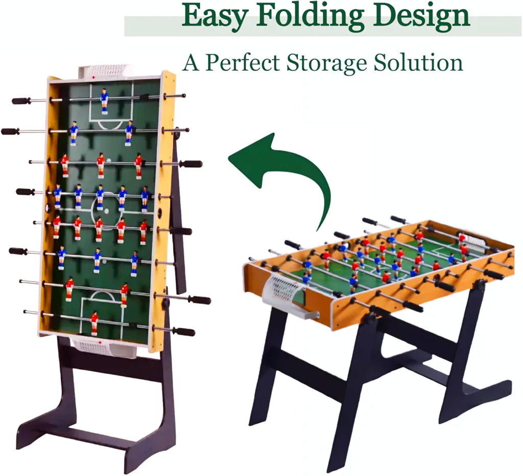 RUP 4ft Foosball Table Game Soccer for Adults, Family & Kids, Vertical Folding & Space Saving Design