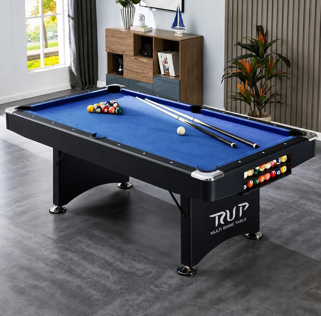 RUP 8ft 3-in-1 Folding Multi Game Table – Pool, TT & Dining Top – product view