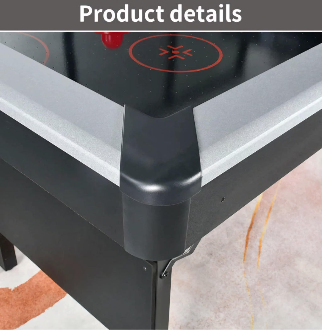 RUP 6ft Air Hockey Table, Premium Silver Playfield, with Folding Metal Legs & Hinges, Complete Accessories Set Included for