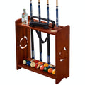 RUP Wooden 8-Cue Pool & Snooker Stand with Ball and Drink Storage – product view