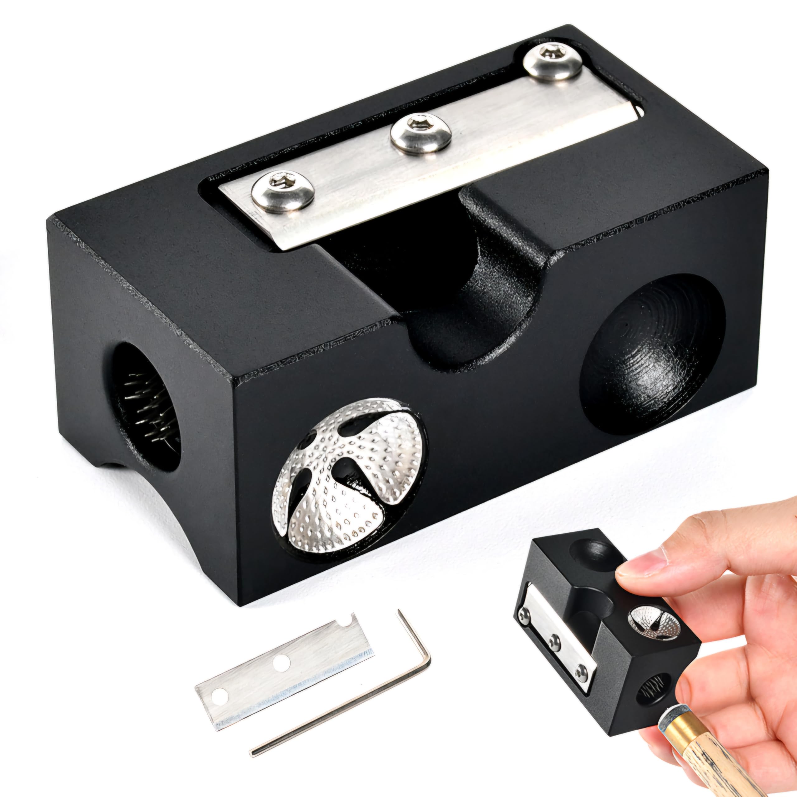 RUP 8-in-1 Professional Pool Cue Tip Tool, Black Aluminium – product view