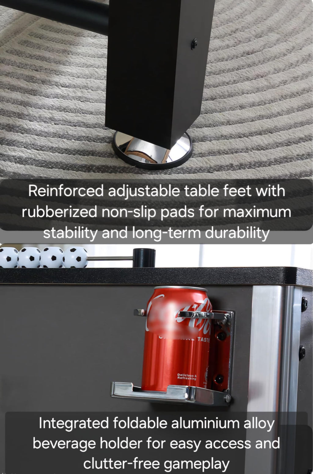 RUP Pro Foosball Table for Adults | Heavy-Duty Solid Plywood Body, Solid Steel Rods | 138 × 76.6 × 87 cm | for Home, Office &