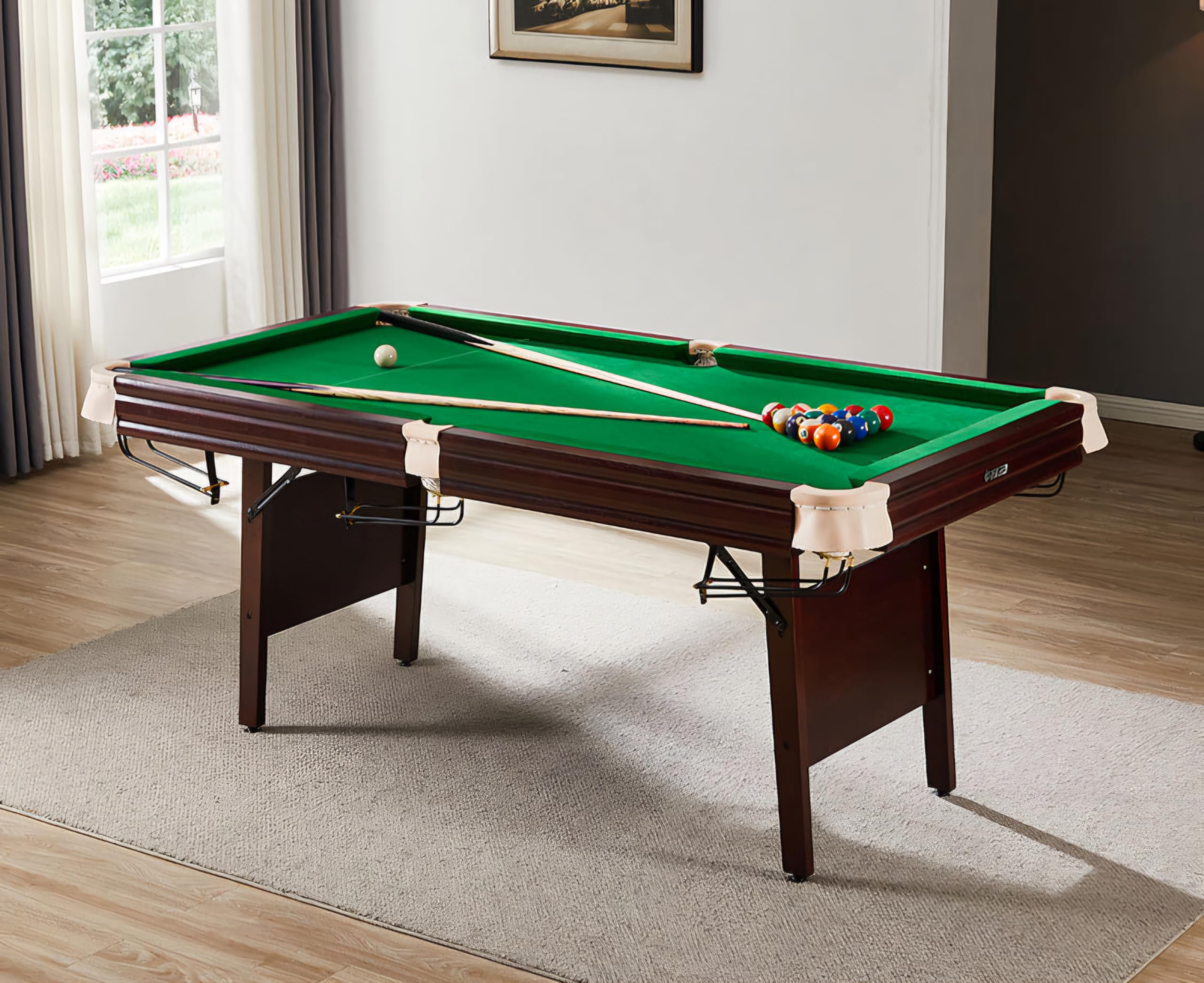 RUP Premium Solid Wood 3-in-1 Multi Game Table | 7ft Pool Table + Table Tennis + Conference/Study Table | Folding Legs