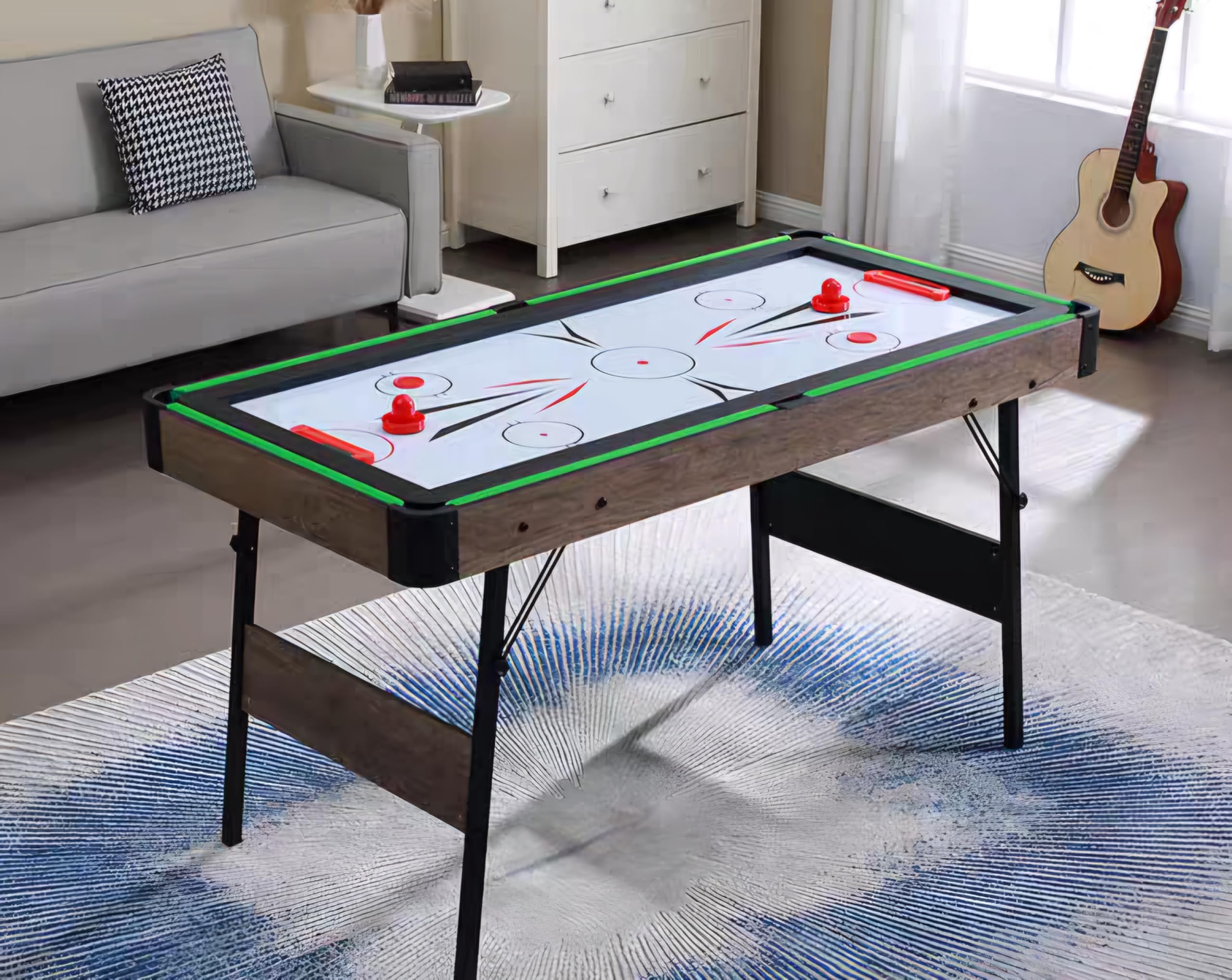 RUP 5ft 3 in 1 Multi Game Table with Folding Legs, Pool Table, Table Tennis, Hockey with Complete Set of Accessories, Fun