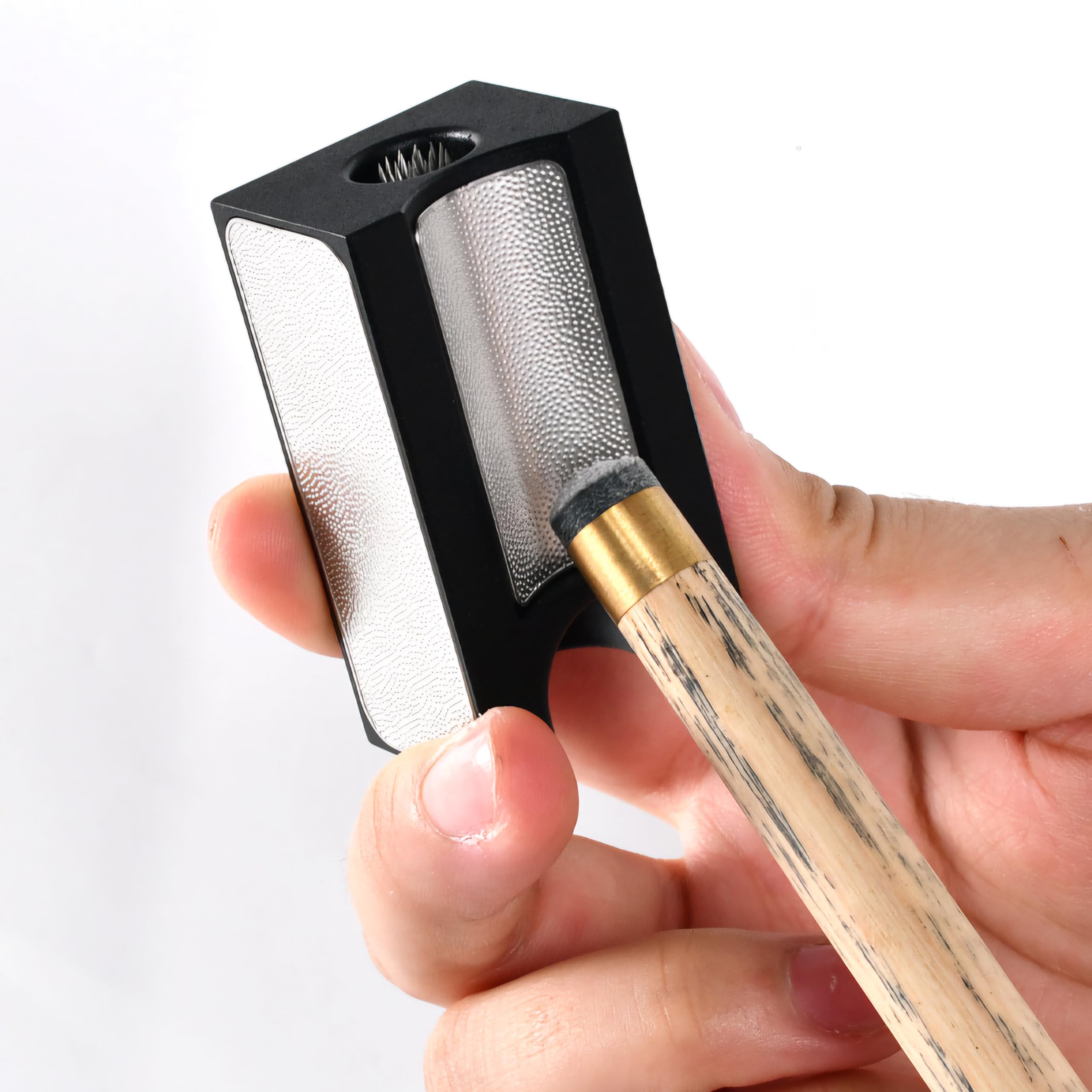 RUP 8-in-1 Pool Cue Tip Tool, Professional Shaper and Maintenance Kit, Black Aluminium Alloy, 5.5 x 2.5 x 3 cm
