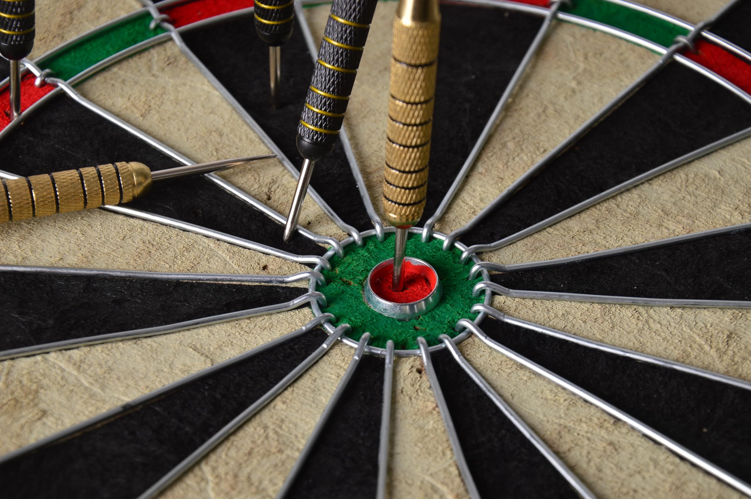 RUP Solid Wood Cabinet Set with 18 Inch African Sisal Dartboard & 6 Metal Darts | Professional Bristle Dart Board | Wall