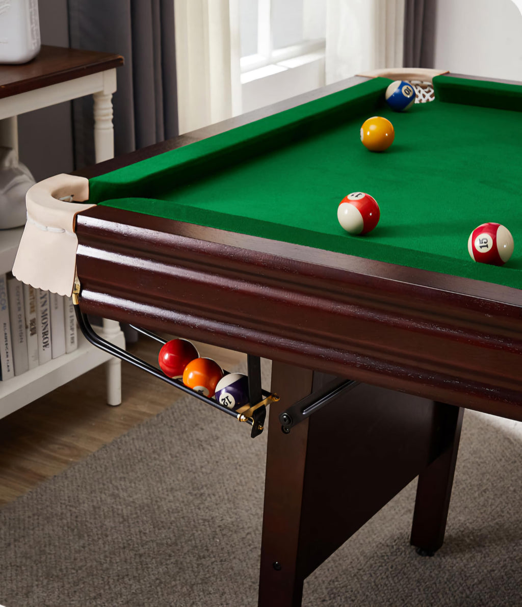 RUP Premium Solid Wood 3-in-1 Multi Game Table | 7ft Pool Table + Table Tennis + Conference/Study Table | Folding Legs