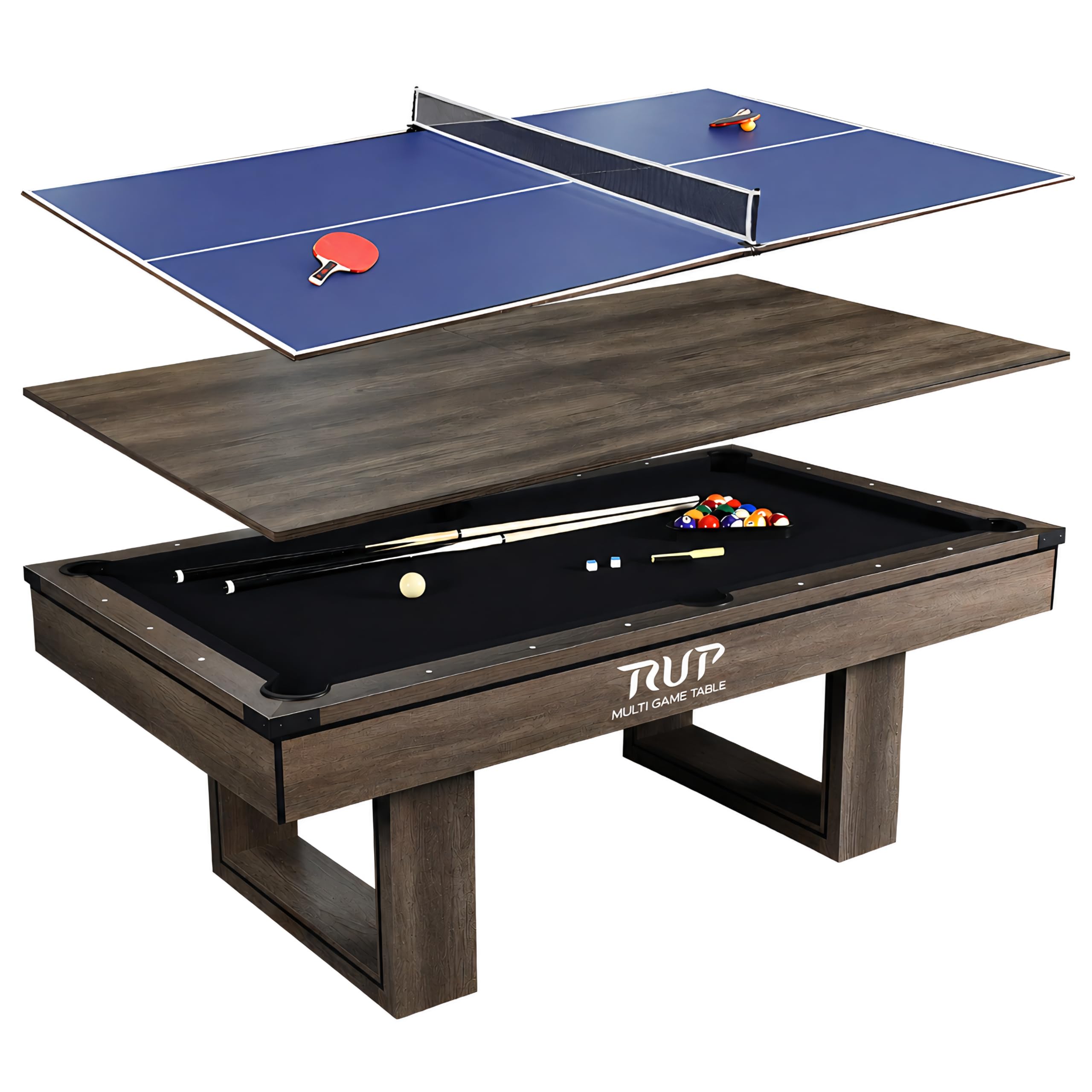 RUP 7ft 3-in-1 Multi Game Table – Pool, Table Tennis & Dining – product view