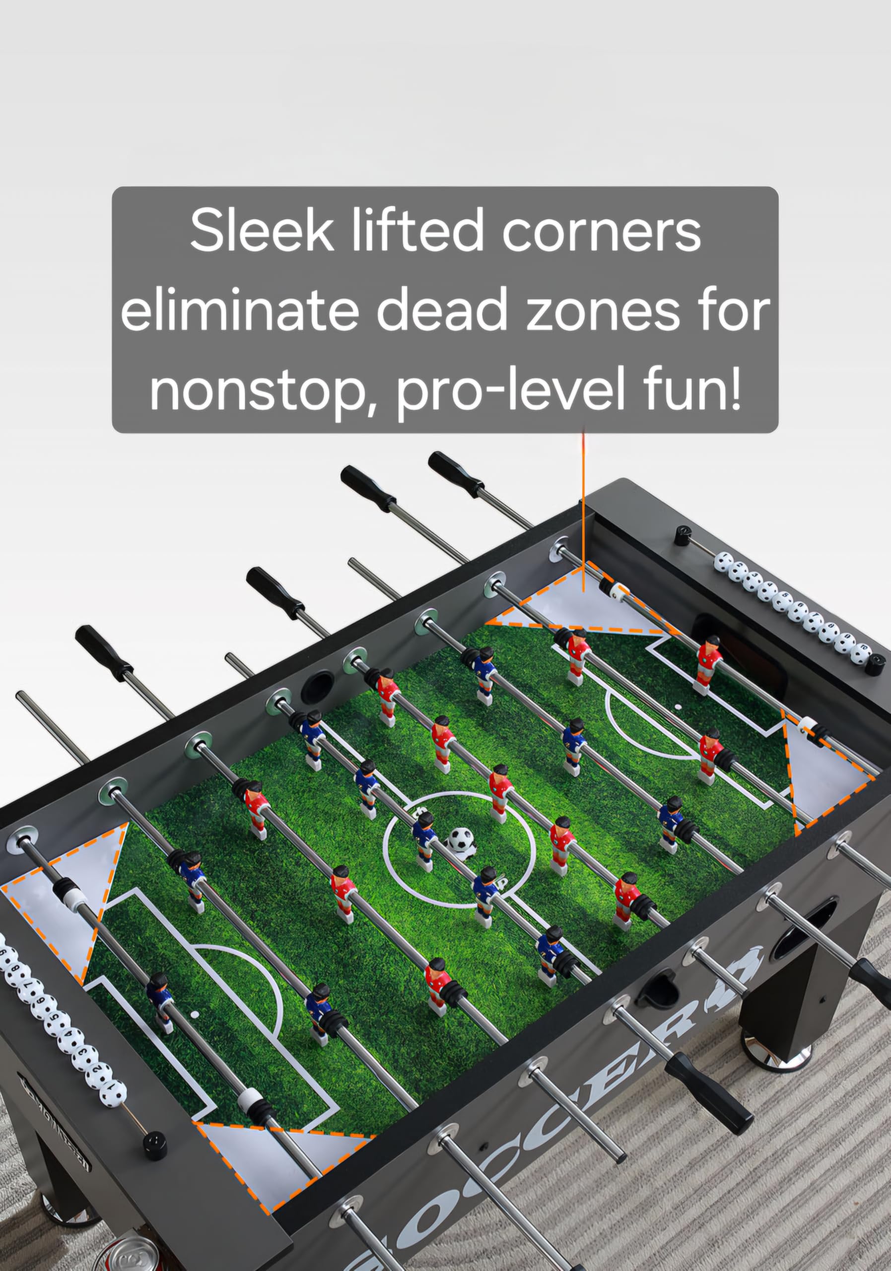 RUP Pro Foosball Table for Adults | Heavy-Duty Solid Plywood Body, Solid Steel Rods | 138 × 76.6 × 87 cm | for Home, Office &