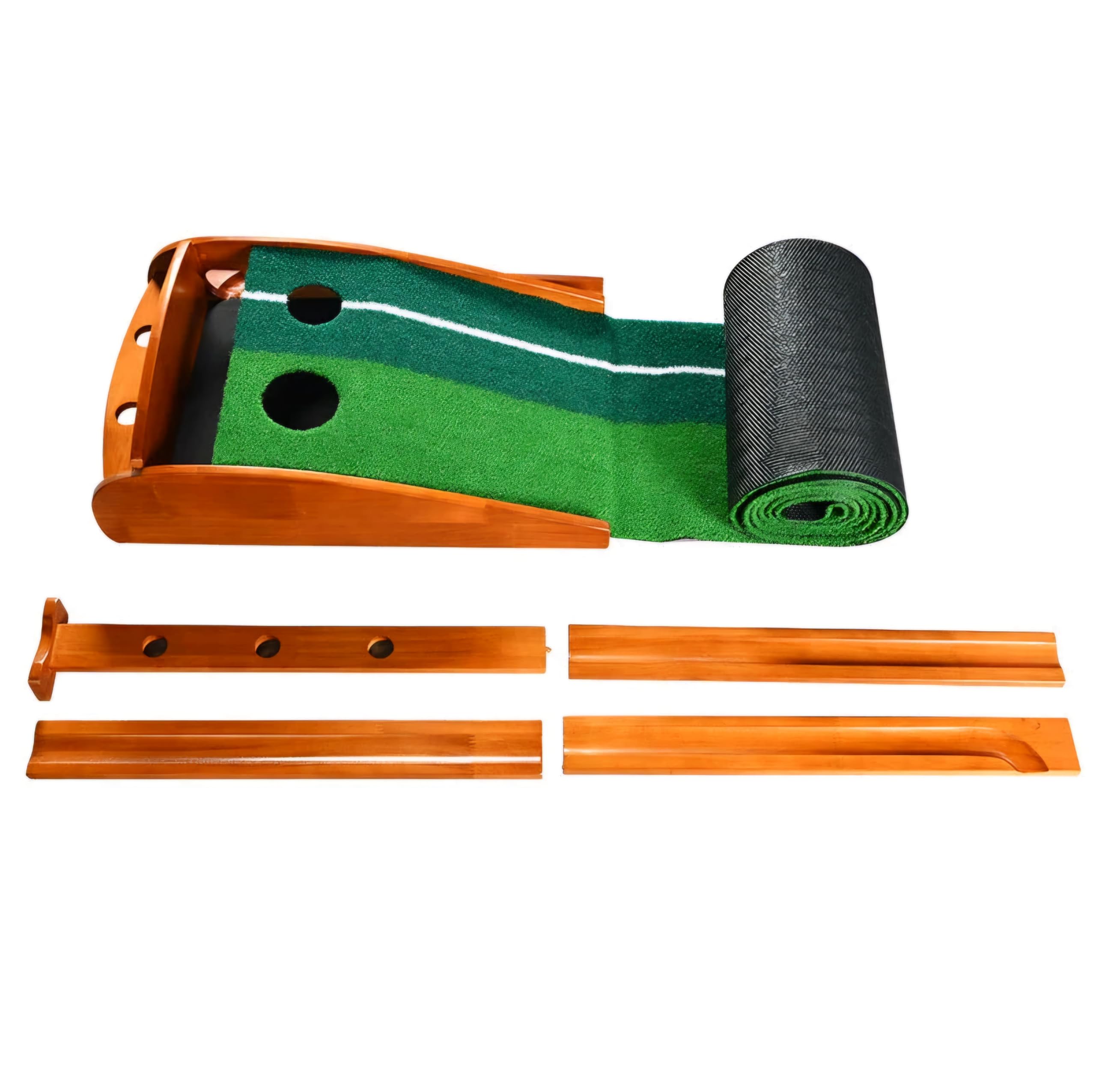 RUP Golf Putting Mat - Indoor Putting Green with Auto Ball Return and 2 Golf Balls for Golf Games & Practicing at Home