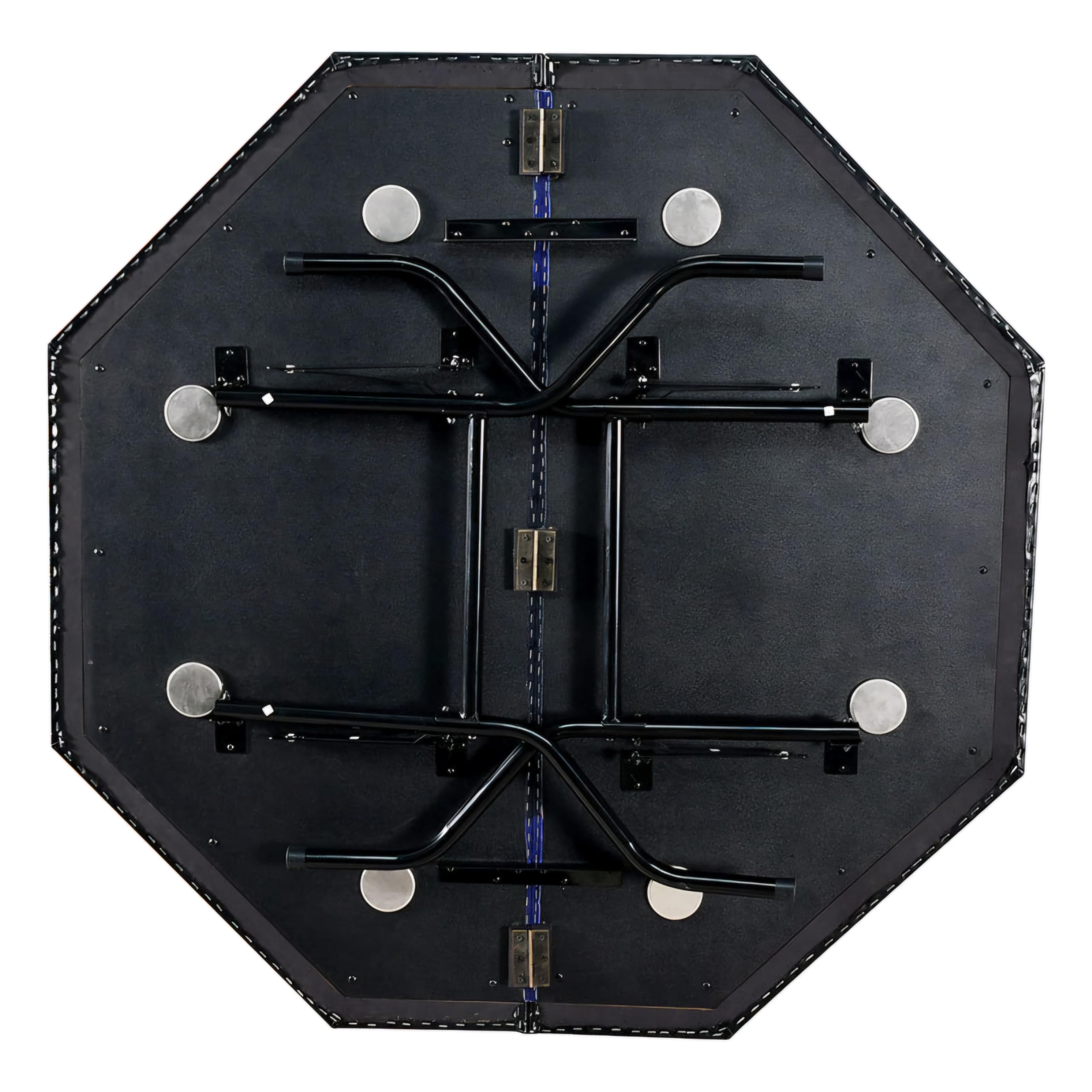 RUP 8 Player Poker Table for Home – Foldable Casino Table with Cushioned Armrest, Cup Holders, Metal Legs, Casino Felt