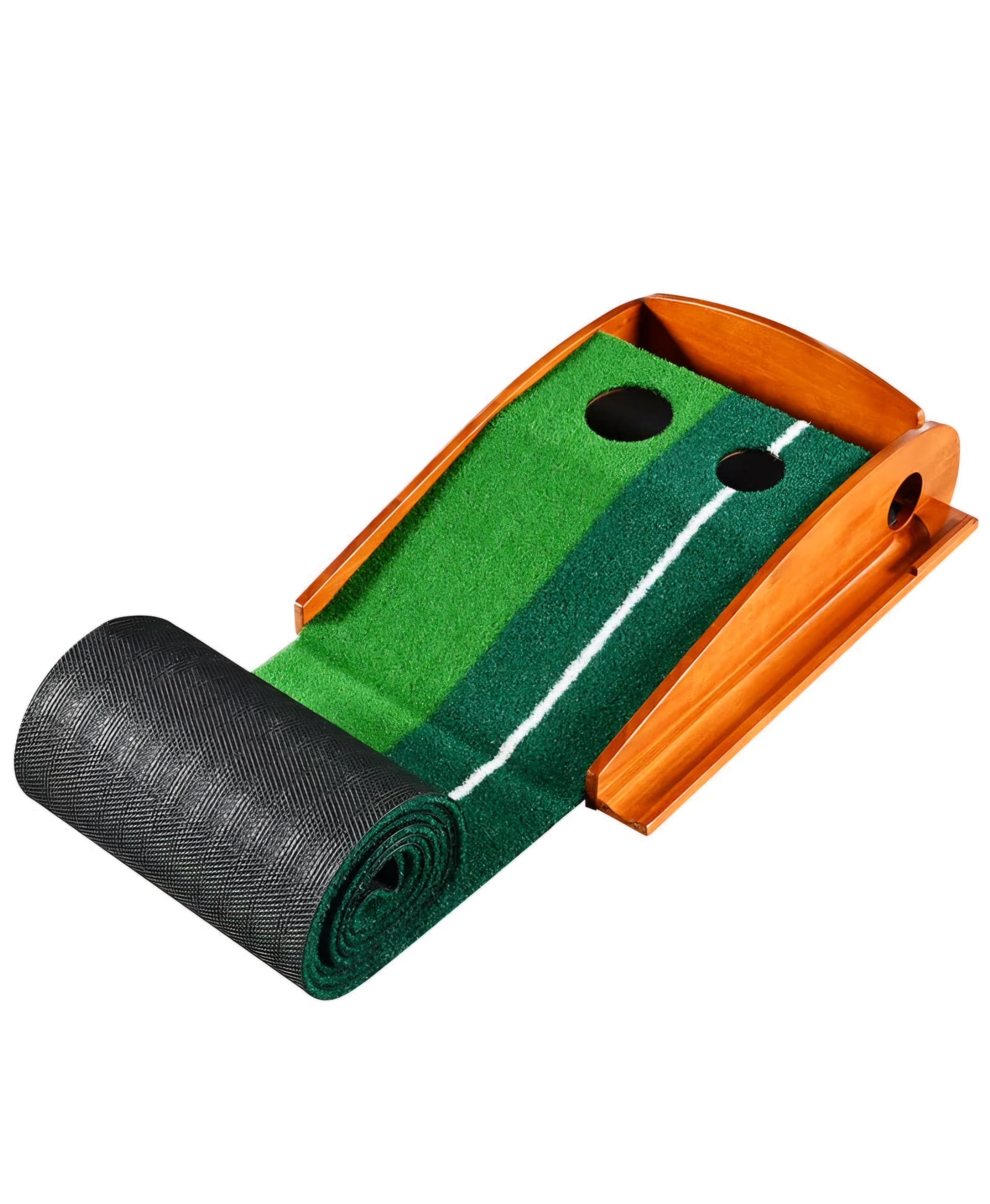 RUP Golf Putting Mat - Indoor Putting Green with Auto Ball Return and 2 Golf Balls for Golf Games & Practicing at Home
