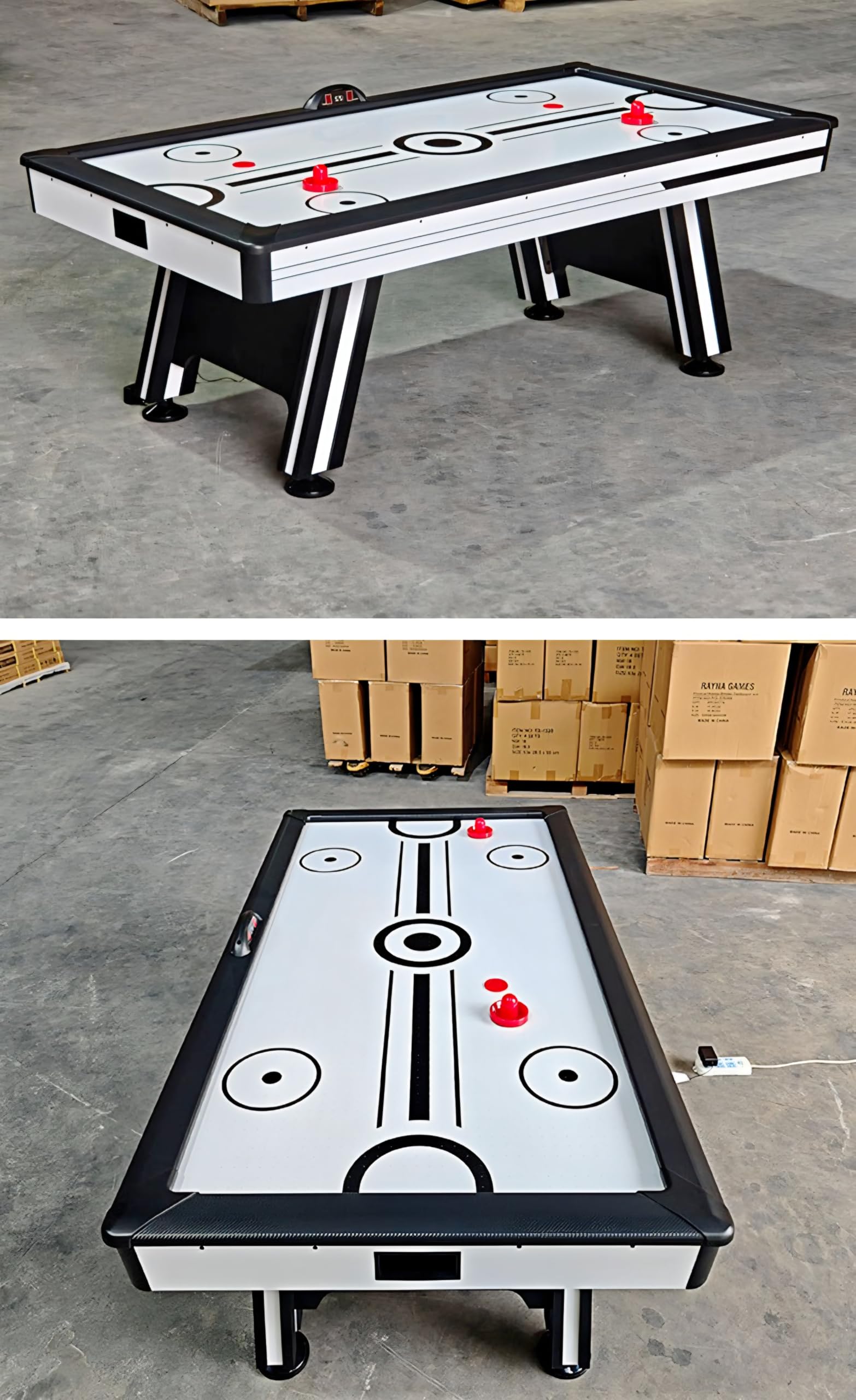 RUP 7ft Air Hockey Table | Electric Air Powered Blower | Digital LED Scoreboard | Professional Indoor Arcade Game | MDF