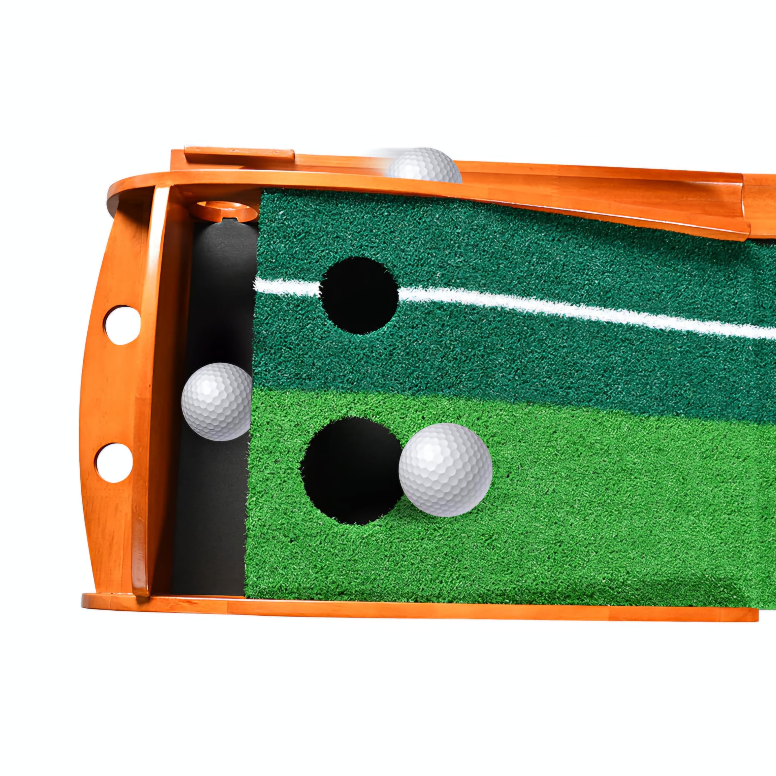 RUP Golf Putting Mat - Indoor Putting Green with Auto Ball Return and 2 Golf Balls for Golf Games & Practicing at Home